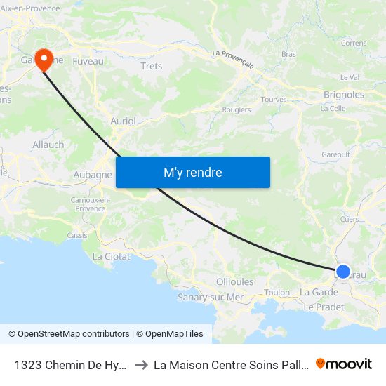 1323 Chemin De Hyeres to La Maison Centre Soins Palliatifs map