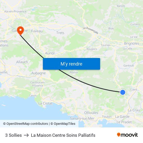3 Sollies to La Maison Centre Soins Palliatifs map