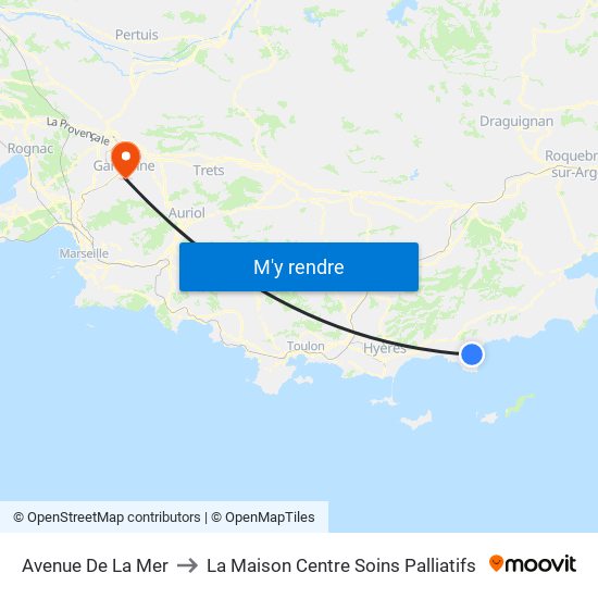 Avenue De La Mer to La Maison Centre Soins Palliatifs map
