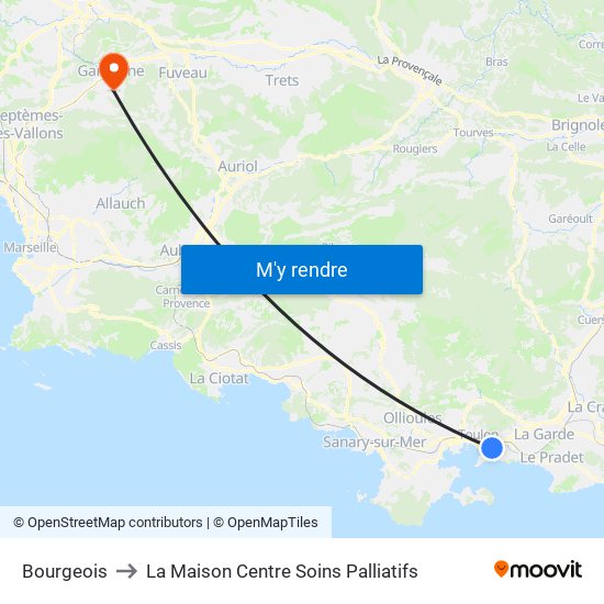 Bourgeois to La Maison Centre Soins Palliatifs map