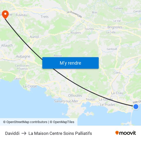Daviddi to La Maison Centre Soins Palliatifs map