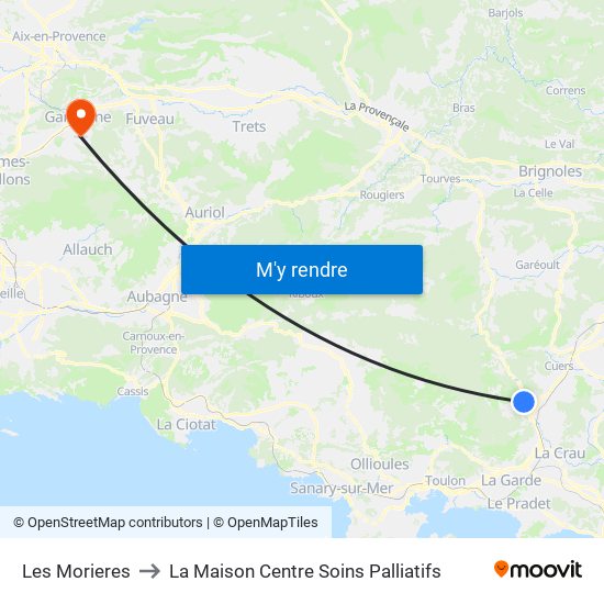 Les Morieres to La Maison Centre Soins Palliatifs map