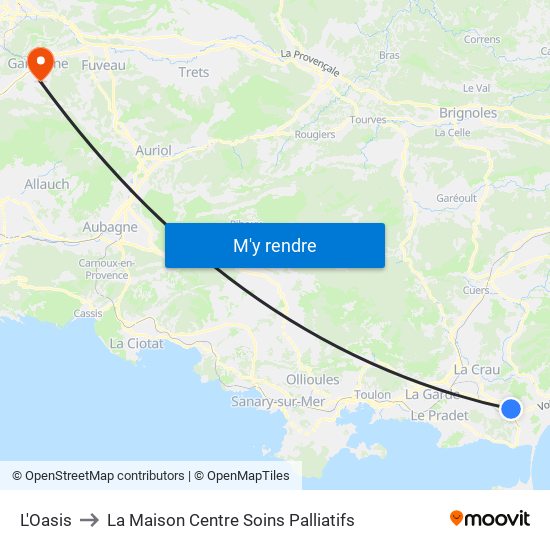 L'Oasis to La Maison Centre Soins Palliatifs map
