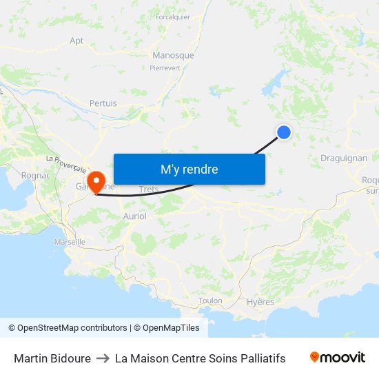 Martin Bidoure to La Maison Centre Soins Palliatifs map