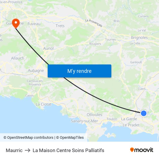 Maurric to La Maison Centre Soins Palliatifs map