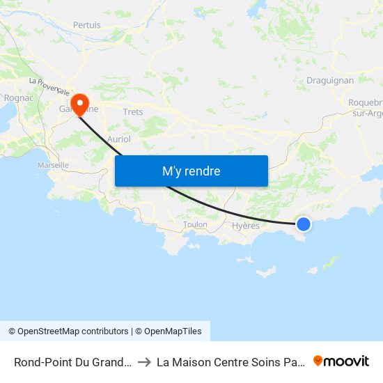 Rond-Point Du Grand Bleu to La Maison Centre Soins Palliatifs map