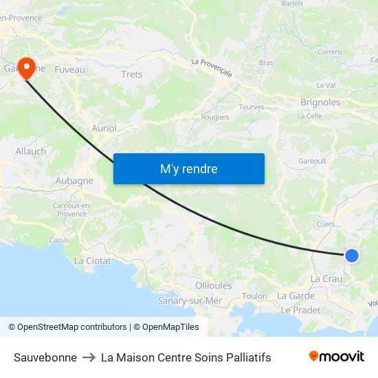 Sauvebonne to La Maison Centre Soins Palliatifs map