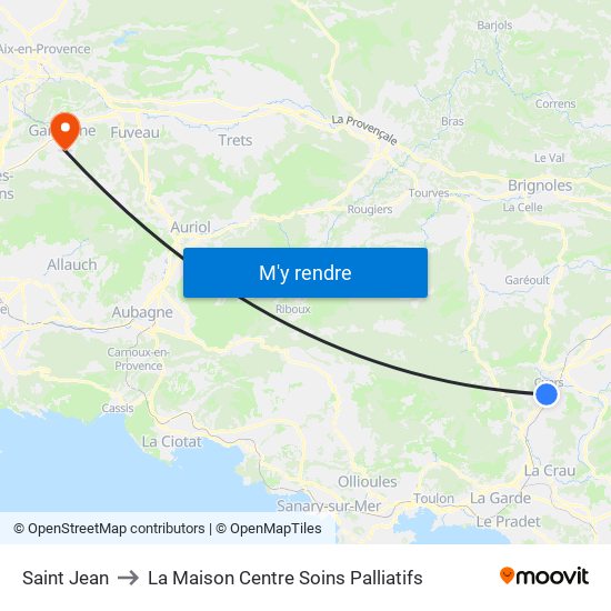 Saint Jean to La Maison Centre Soins Palliatifs map