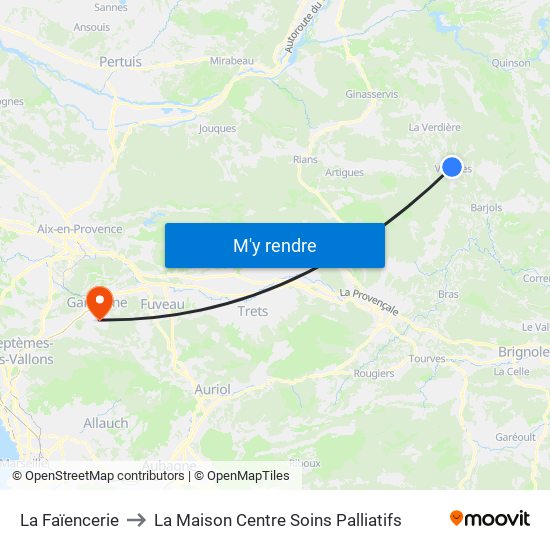 La Faïencerie to La Maison Centre Soins Palliatifs map