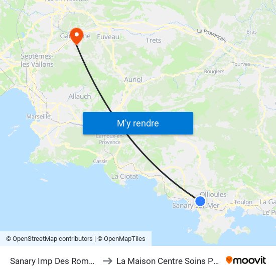 Sanary Imp Des Romarins E to La Maison Centre Soins Palliatifs map