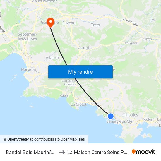 Bandol Bois Maurin/Buffon to La Maison Centre Soins Palliatifs map