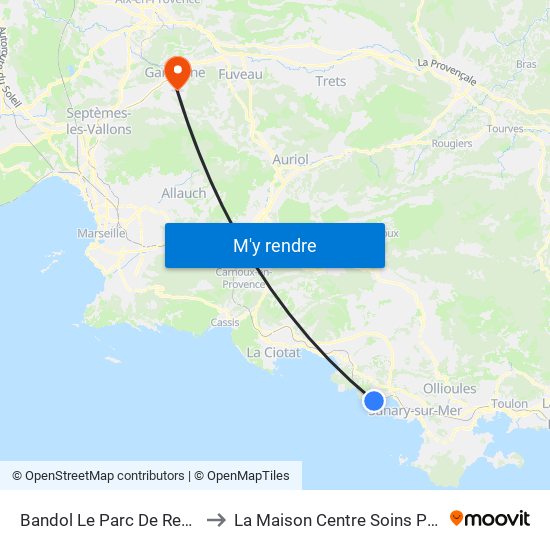 Bandol Le Parc De Renecros to La Maison Centre Soins Palliatifs map
