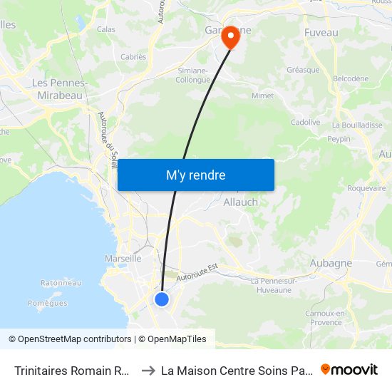 Trinitaires Romain Rolland to La Maison Centre Soins Palliatifs map