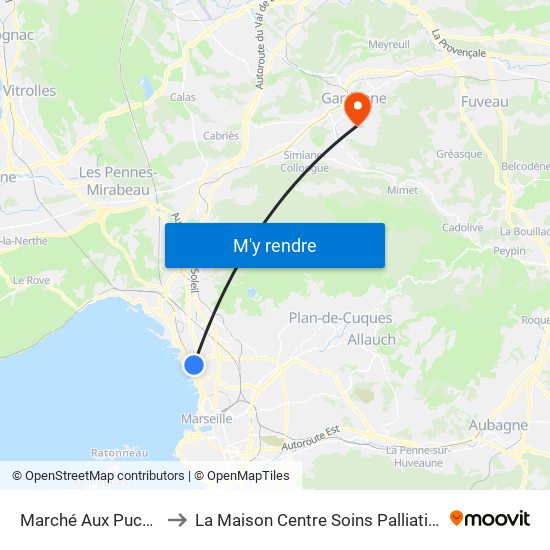 Marché Aux Puces to La Maison Centre Soins Palliatifs map
