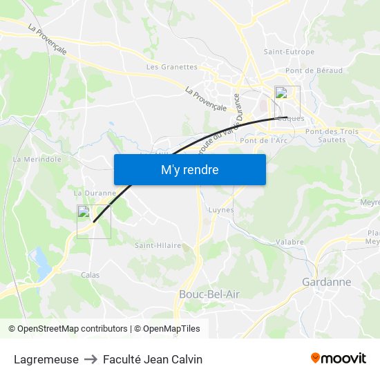 Lagremeuse to Faculté Jean Calvin map