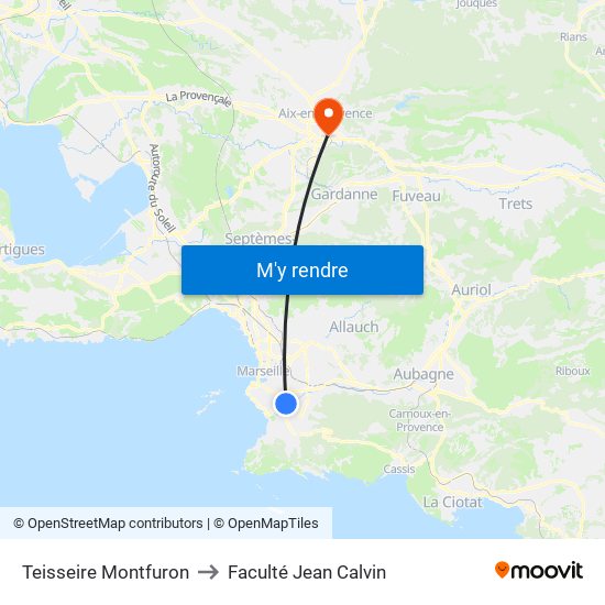 Teisseire Montfuron to Faculté Jean Calvin map