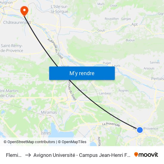 Fleming to Avignon Université - Campus Jean-Henri Fabre map