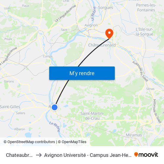 Chateaubriand to Avignon Université - Campus Jean-Henri Fabre map