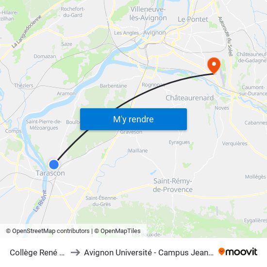 Collège René Cassin to Avignon Université - Campus Jean-Henri Fabre map