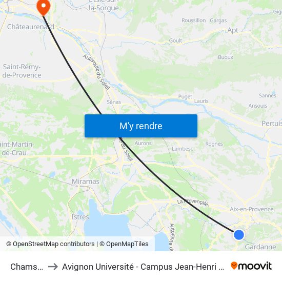 Chamson to Avignon Université - Campus Jean-Henri Fabre map