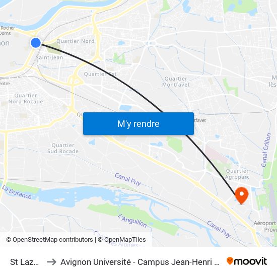 St Lazare to Avignon Université - Campus Jean-Henri Fabre map