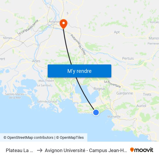 Plateau La Brise to Avignon Université - Campus Jean-Henri Fabre map