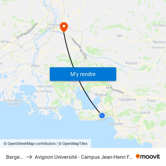 Bergerie to Avignon Université - Campus Jean-Henri Fabre map