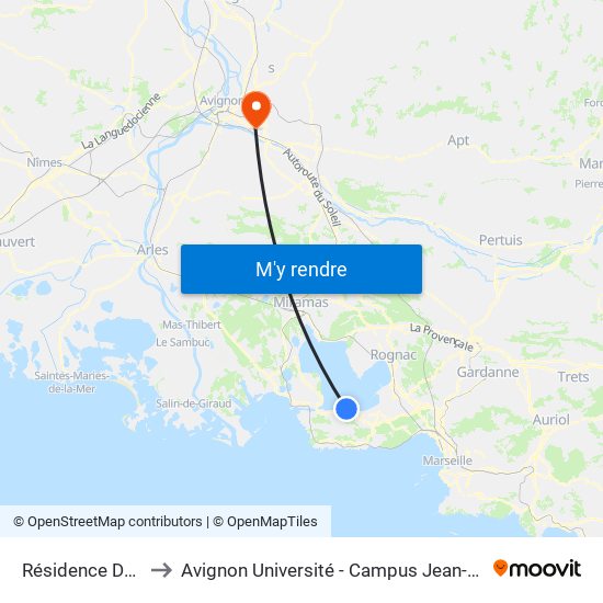 Résidence Du Port to Avignon Université - Campus Jean-Henri Fabre map