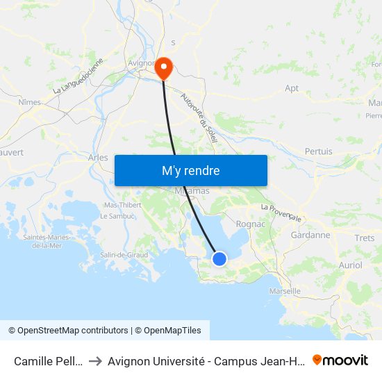 Camille Pelletan to Avignon Université - Campus Jean-Henri Fabre map