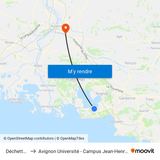 Déchetterie to Avignon Université - Campus Jean-Henri Fabre map