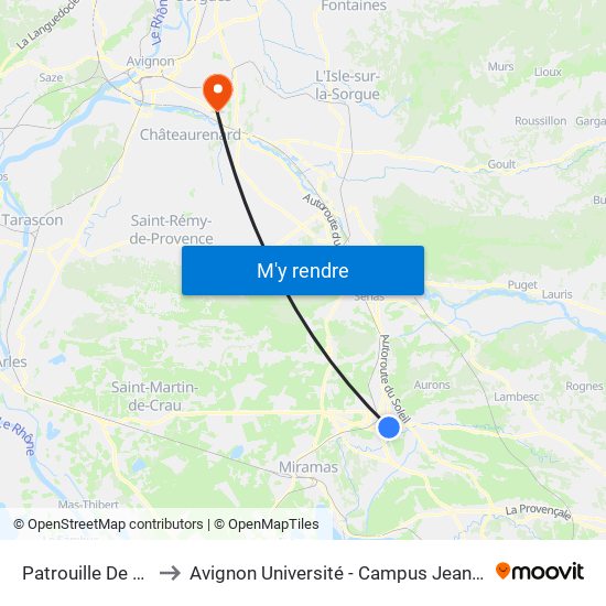 Patrouille De France to Avignon Université - Campus Jean-Henri Fabre map