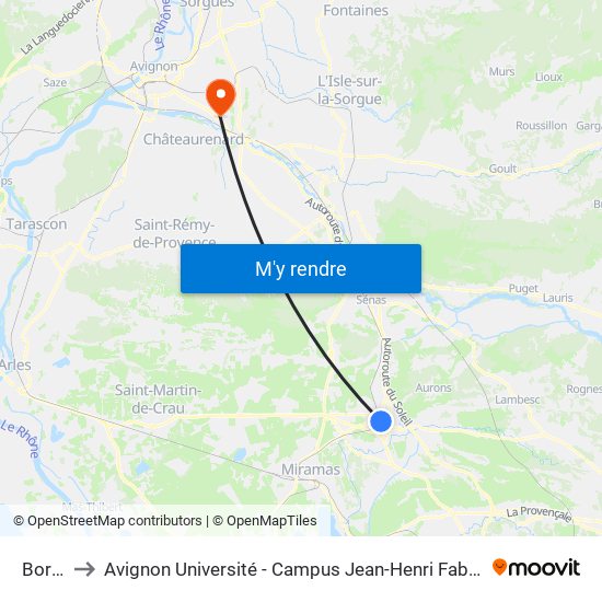 Borie to Avignon Université - Campus Jean-Henri Fabre map