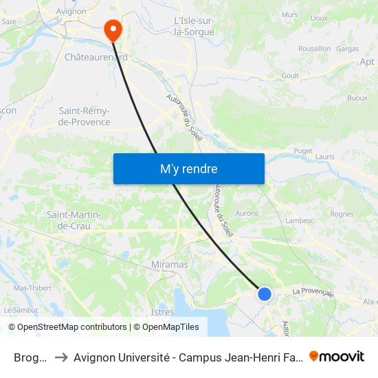 Broglie to Avignon Université - Campus Jean-Henri Fabre map
