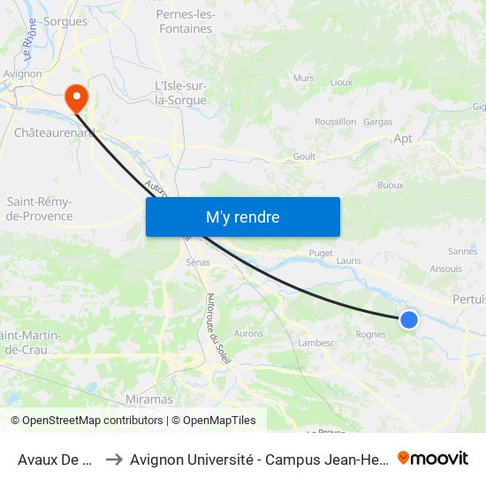 Avaux De Jean to Avignon Université - Campus Jean-Henri Fabre map