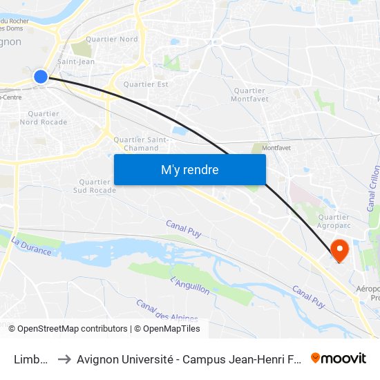 Limbert to Avignon Université - Campus Jean-Henri Fabre map