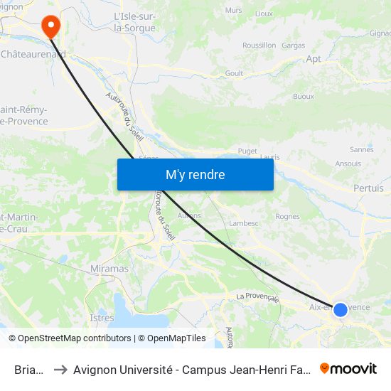 Briand to Avignon Université - Campus Jean-Henri Fabre map