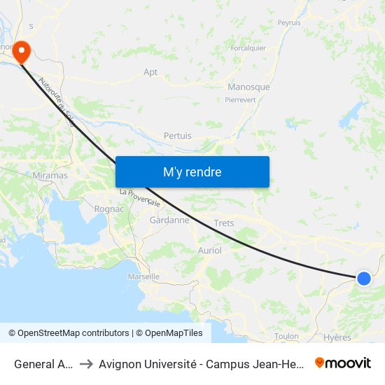 General Azan to Avignon Université - Campus Jean-Henri Fabre map