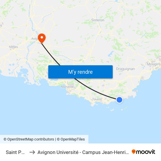 Saint Pons to Avignon Université - Campus Jean-Henri Fabre map