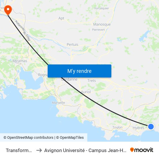 Transformateur to Avignon Université - Campus Jean-Henri Fabre map