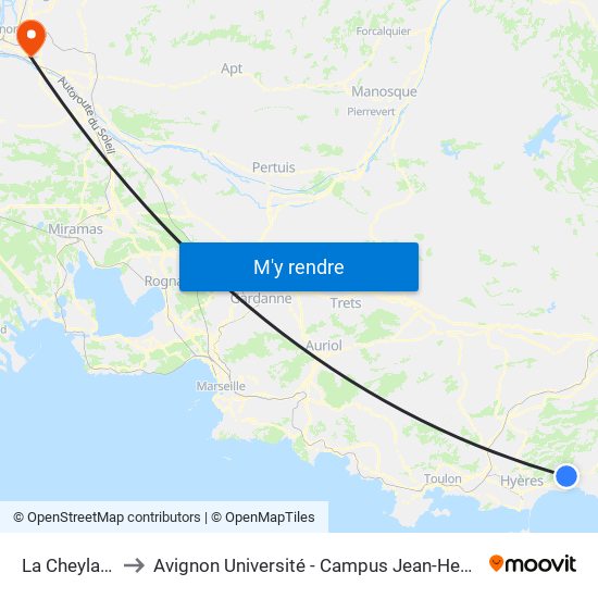 La Cheylanne to Avignon Université - Campus Jean-Henri Fabre map