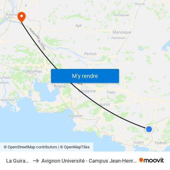 La Guiranne to Avignon Université - Campus Jean-Henri Fabre map