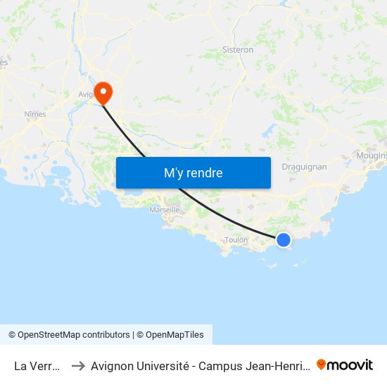 La Verrerie to Avignon Université - Campus Jean-Henri Fabre map