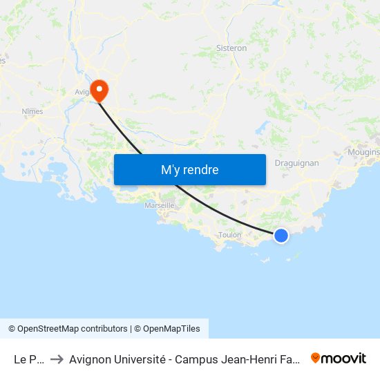 Le Pin to Avignon Université - Campus Jean-Henri Fabre map