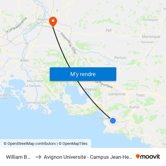 William Booth to Avignon Université - Campus Jean-Henri Fabre map