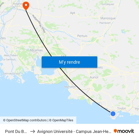 Pont Du Brusc to Avignon Université - Campus Jean-Henri Fabre map