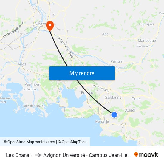Les Chanauds to Avignon Université - Campus Jean-Henri Fabre map