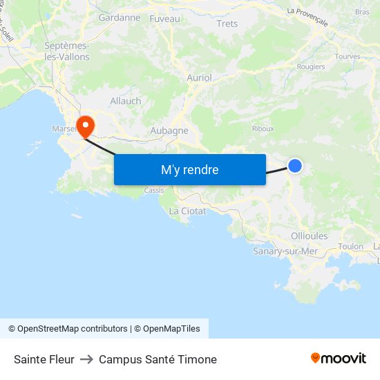 Sainte Fleur to Campus Santé Timone map