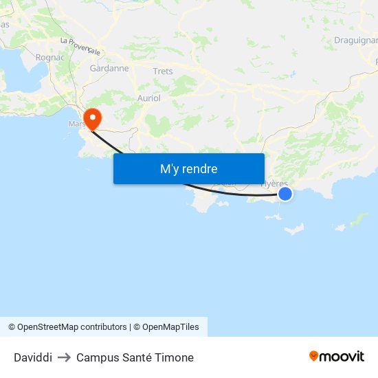 Daviddi to Campus Santé Timone map