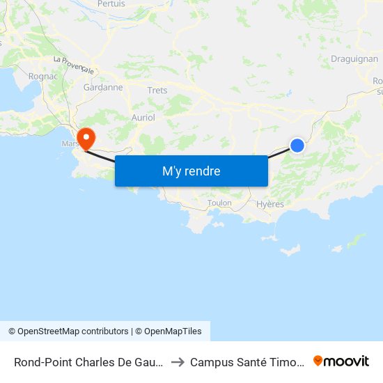 Rond-Point Charles De Gaulle to Campus Santé Timone map