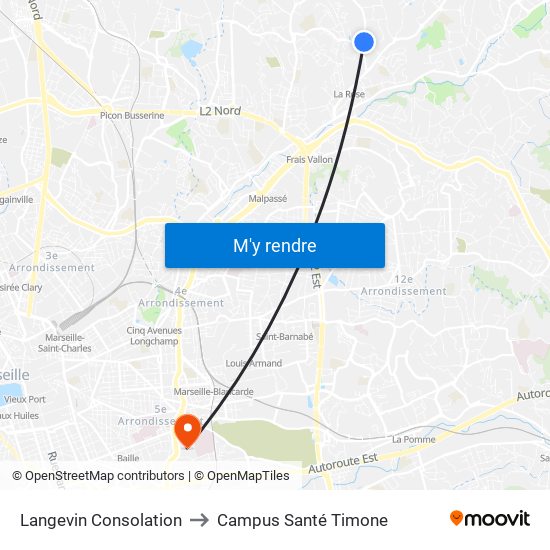 Langevin Consolation to Campus Santé Timone map